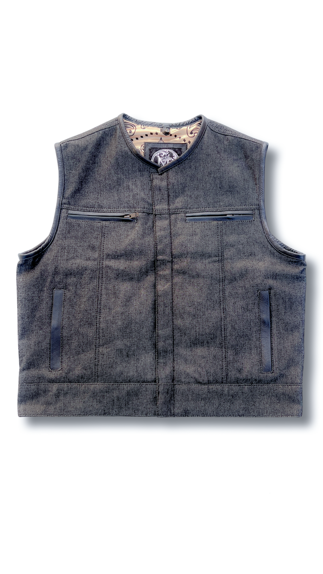 Traditional “Riders” Vest - Black Denim