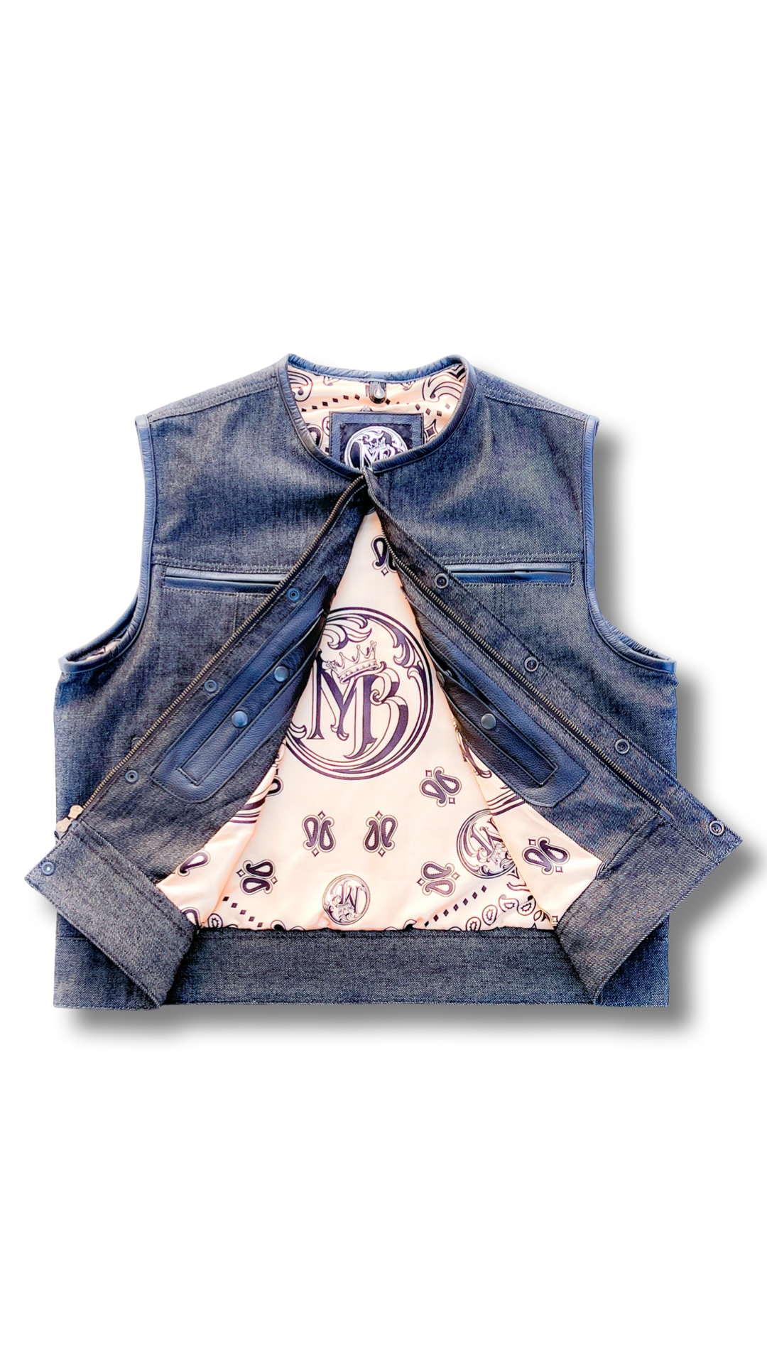 Traditional “Riders” Vest - Black Denim