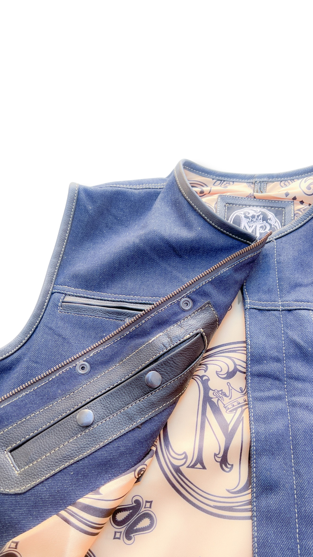 Traditional “Riders” Vest - Blue Denim