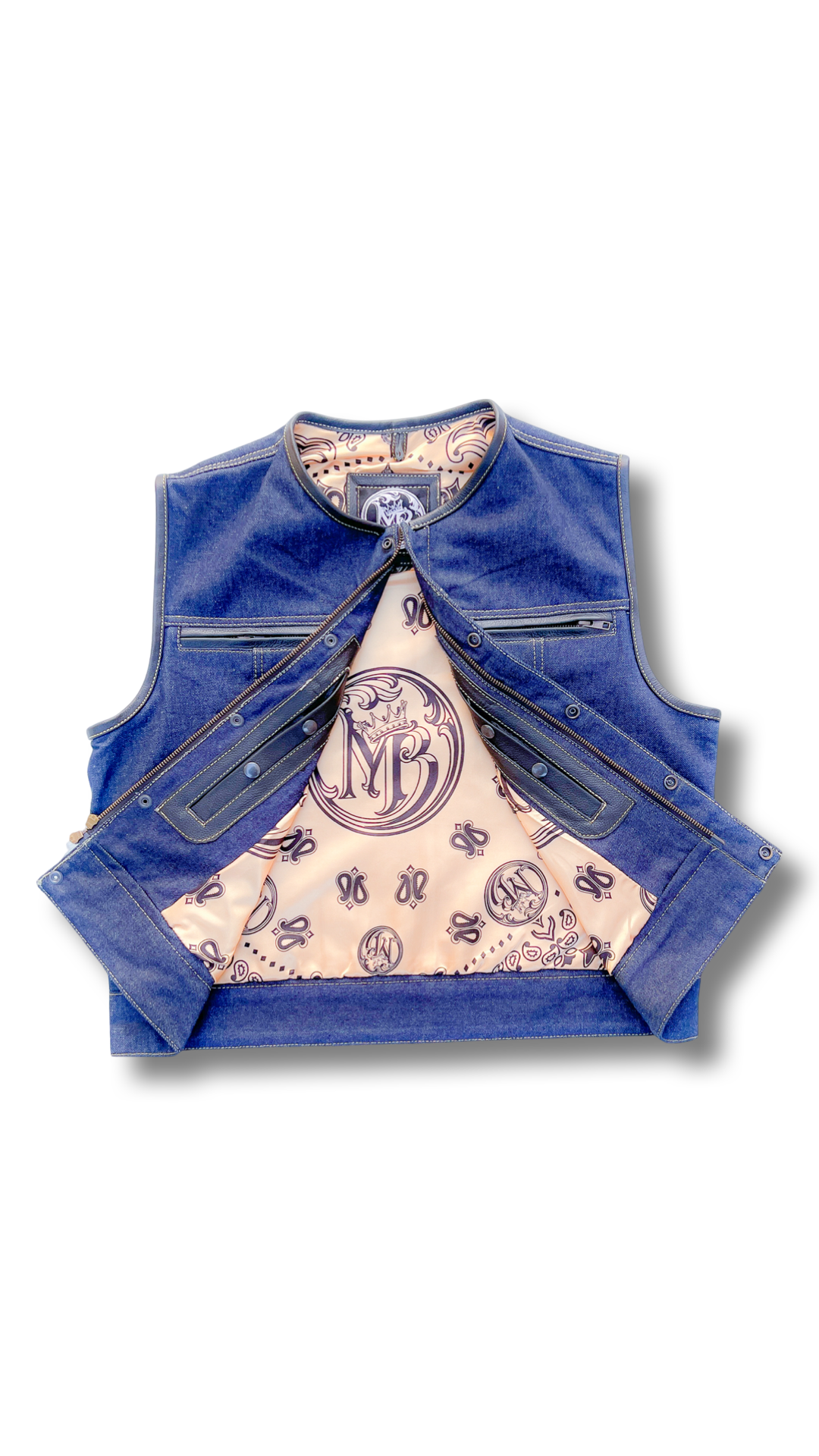 Traditional “Riders” Vest - Blue Denim