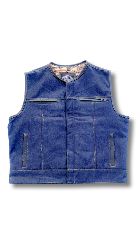 Traditional “Riders” Vest - Blue Denim